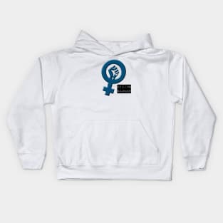 Feminist symbol CEILING SMASHER blue Kids Hoodie